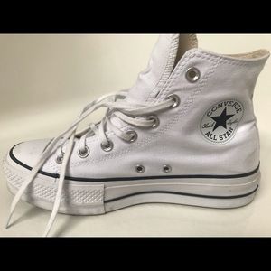 White converse platform high tops